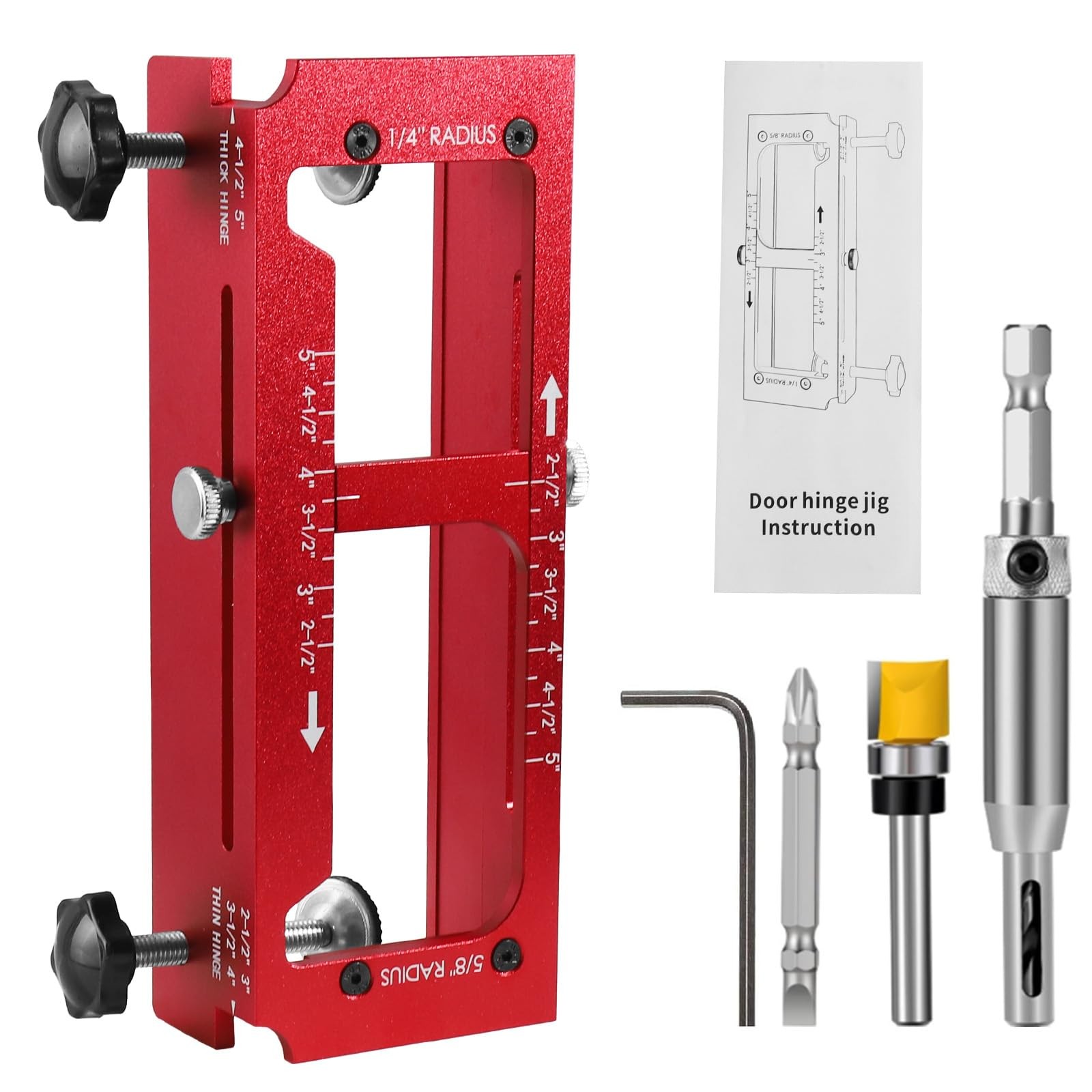Door Hinge Jig, Aluminum Alloy Door Hinge Template Kit for Router, Adjustable…