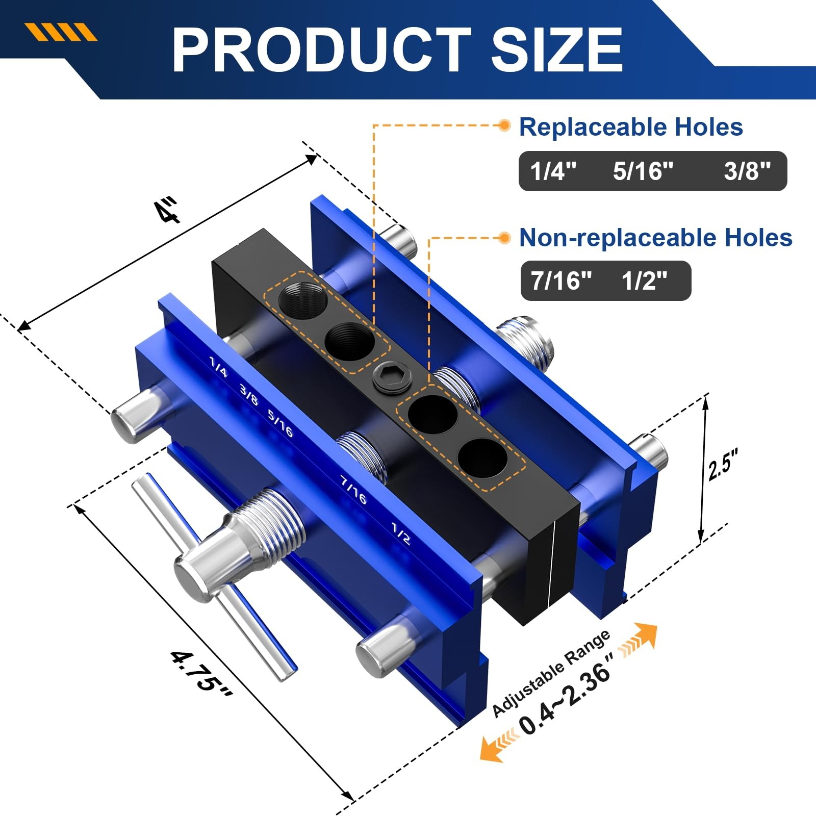 Self Centering Dowel Jig Kit, Drill Guide Jig Block for Straight Holes with 6…