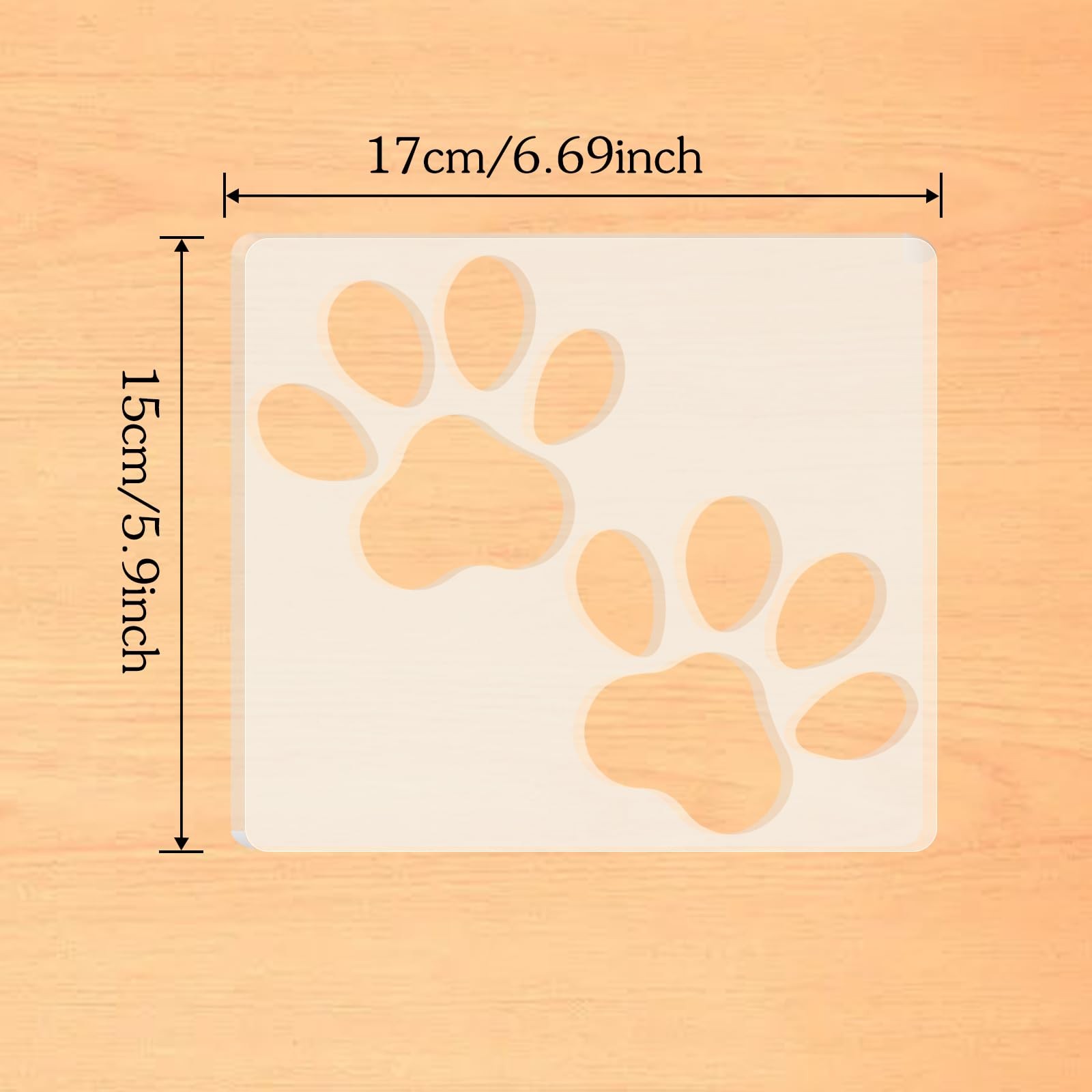 Double Paw Print Acrylic Router Template 6.69×5.9 Inch Woodworking Inlay Jig