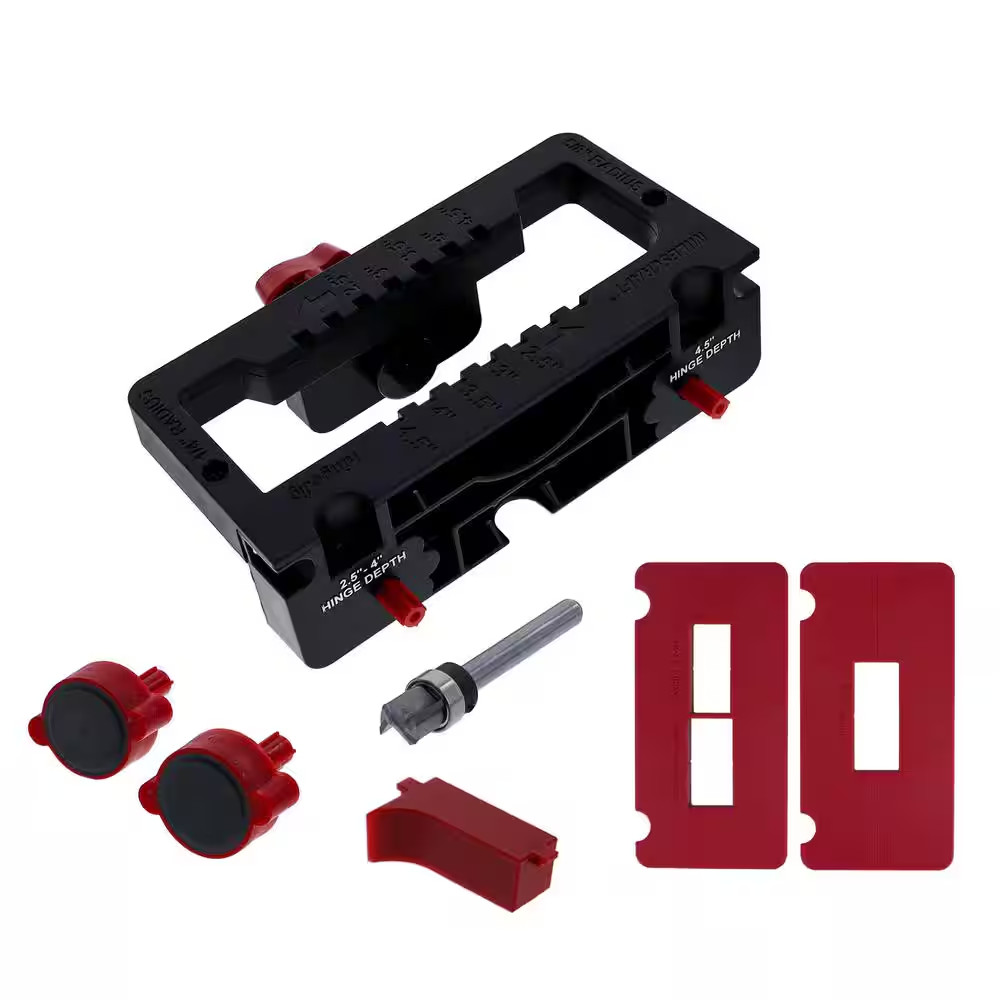 Hinge Jig-Door Hinge Kit for Routers, 2-1/2 In. to 4-1/2 In. Hinges, Fits All St